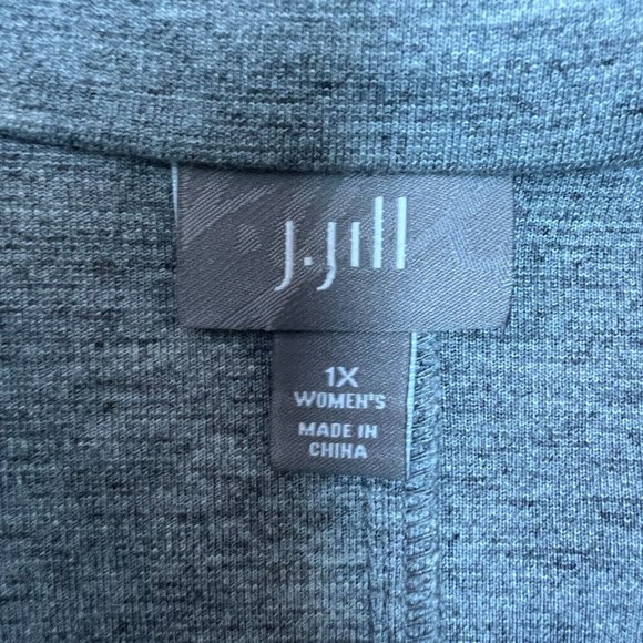 J Jill Blazer Jacket Women 1X Heather Gray Wool Blend 2 Button Soft Unstructured - Picture 8 of 12